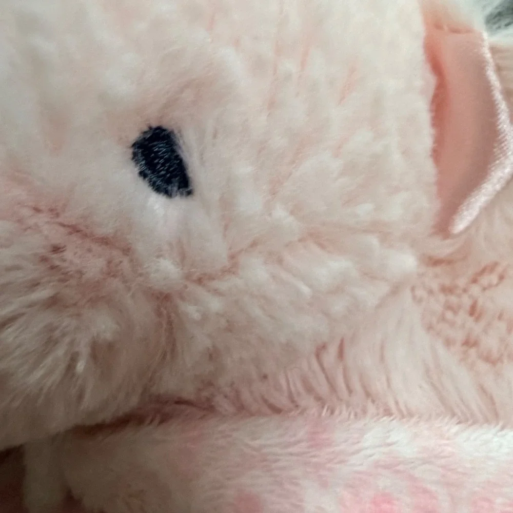 Nat & Jules‎ Pink Bear Puppet Blanket Plush Lovey Satin Lined Heart Detail